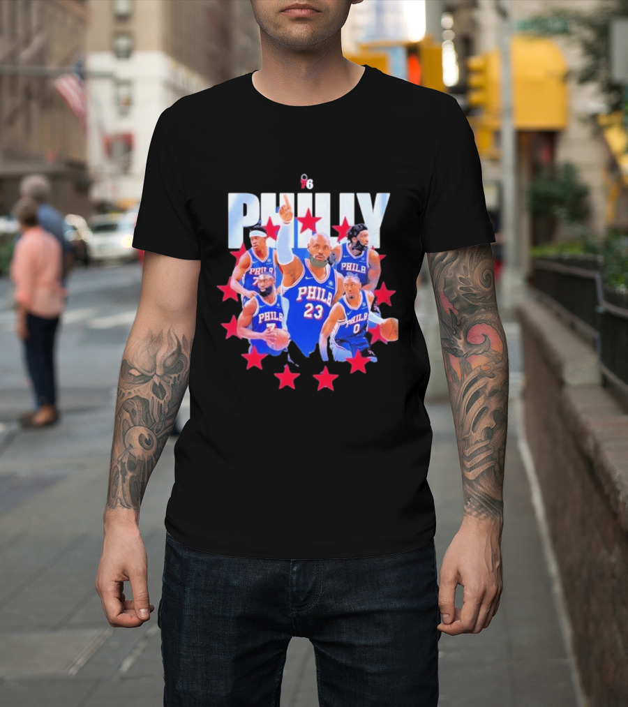 Philly LeBron James Philadelphia 76ers Basketball Mix 23 Stars T-Shirt