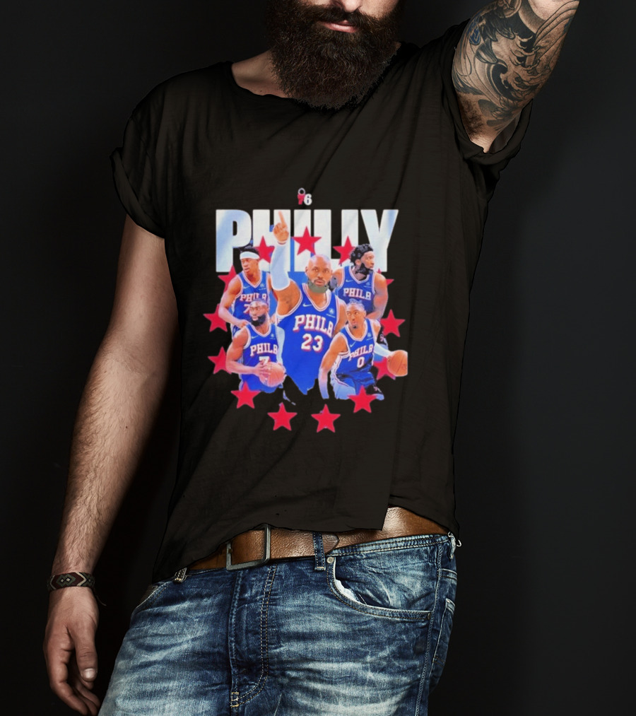 Philly LeBron James Philadelphia 76ers Basketball Mix 23 Stars T-Shirt