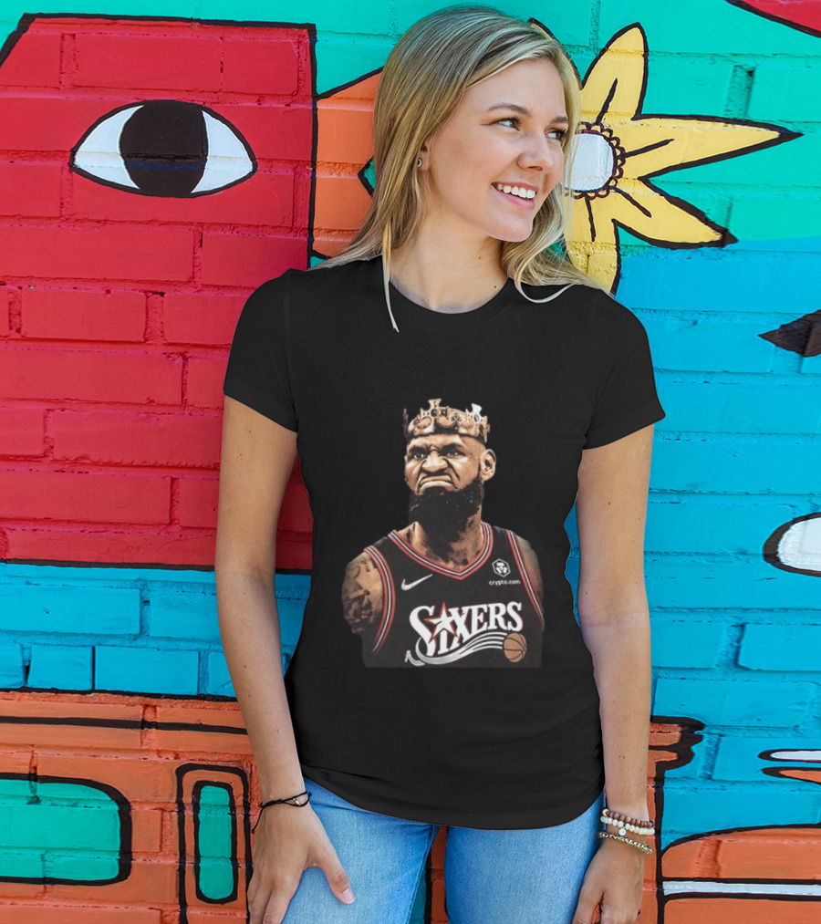 LeBron James Philadelphia 76ers Sixers King James Basketball Nike Crypto.com T-Shirt