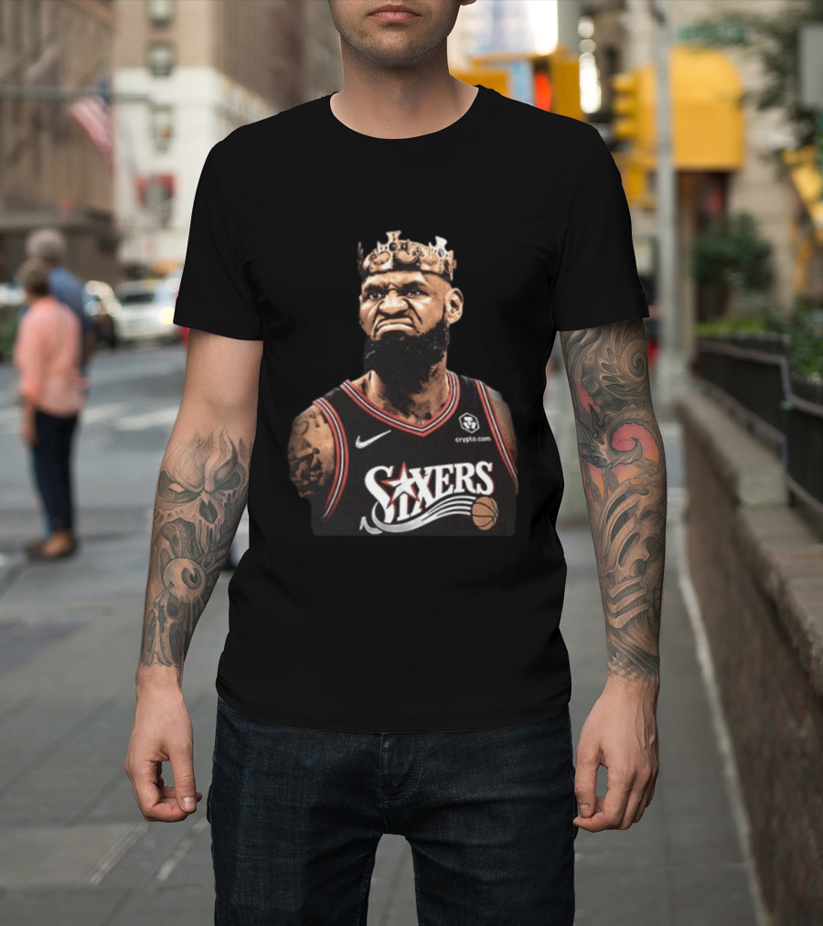 LeBron James Philadelphia 76ers Sixers King James Basketball Nike Crypto.com T-Shirt