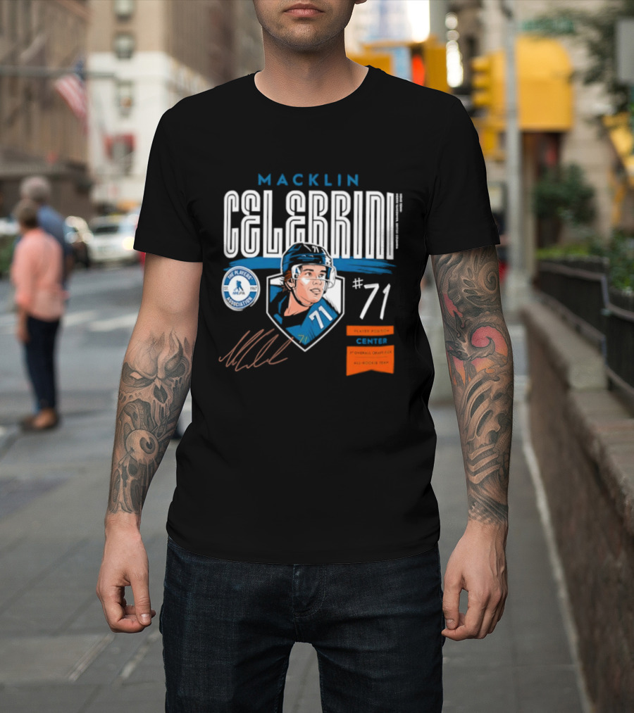 Macklin Celebrini 71 NHL Players Association All Rookie Team 2026 Pick T-Shirt