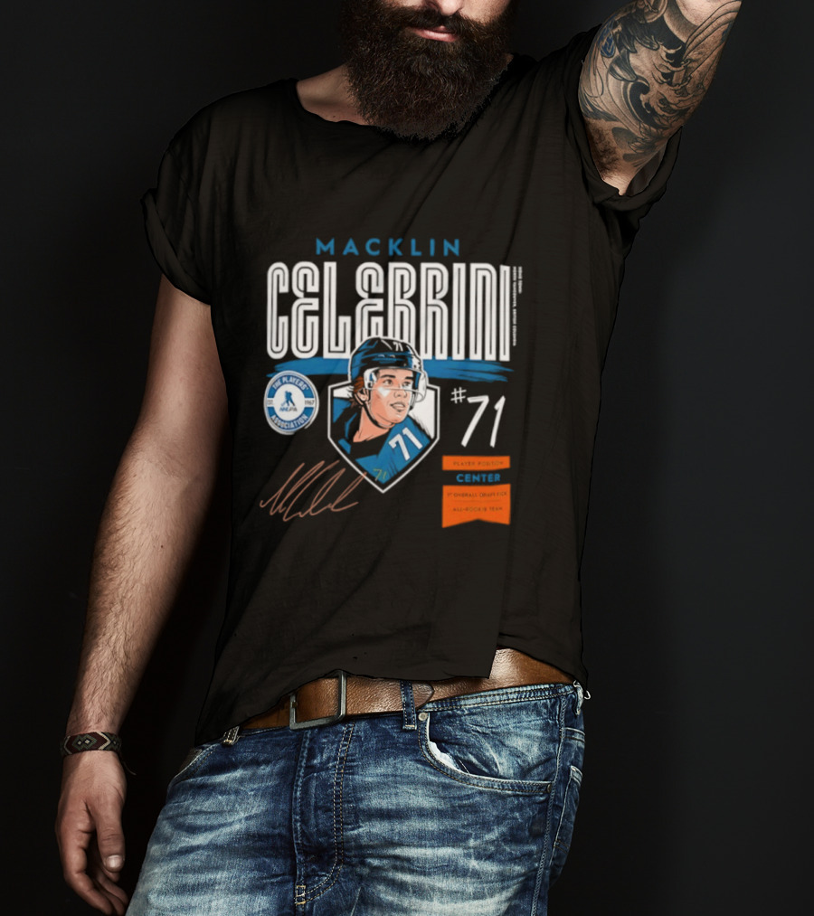 Macklin Celebrini 71 NHL Players Association All Rookie Team 2026 Pick T-Shirt
