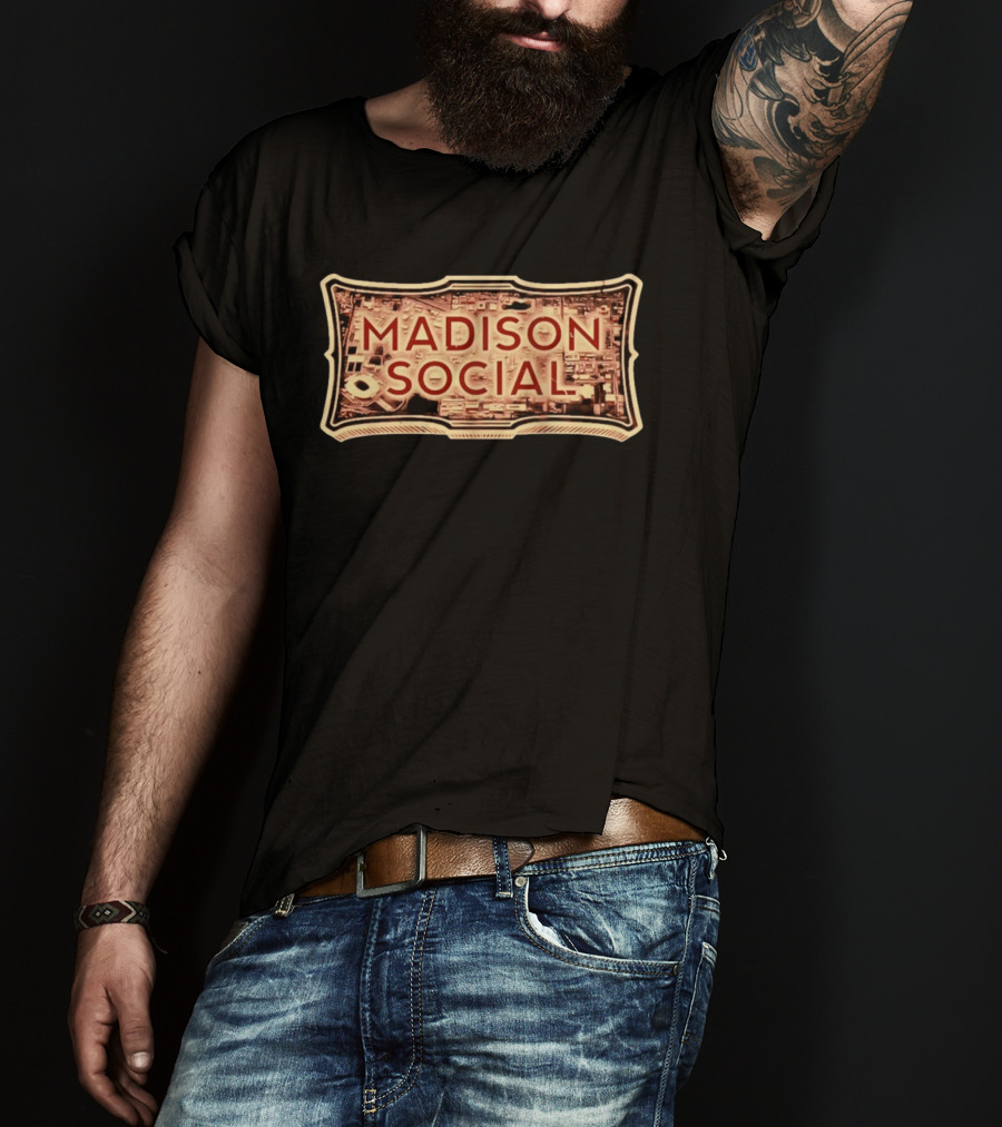 Madison Social Aerial Map Stadium Scene T-Shirt
