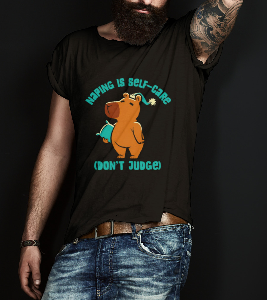 Napping Is Self Care Capybara Don't Judge T-Shirt