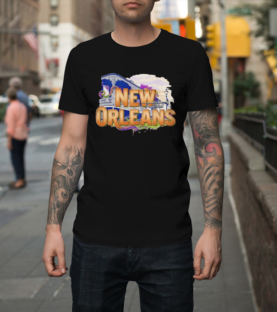 New Orleans Jazz Musical Vibes Trombone Balcony T-Shirt