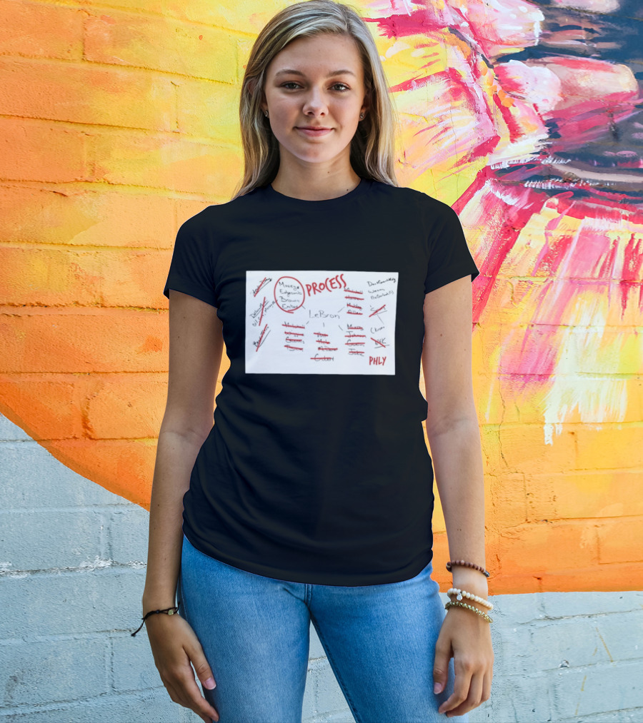 Phly LeBron Process Philadelphia 76ers Strategy Diagram T-Shirt