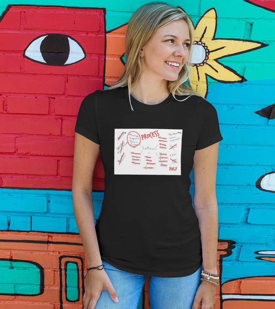Phly LeBron Process Philadelphia 76ers Strategy Diagram T-Shirt