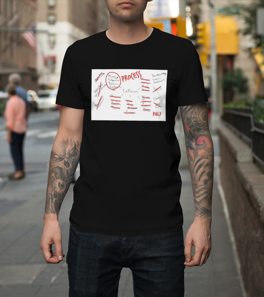 Phly LeBron Process Philadelphia 76ers Strategy Diagram T-Shirt