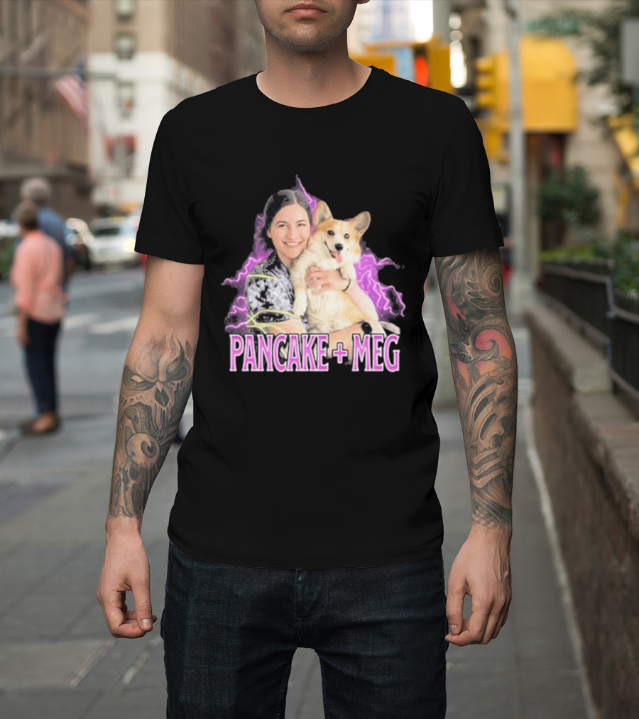 Pancake + Meg Electric Purple Corgi Hug T-Shirt