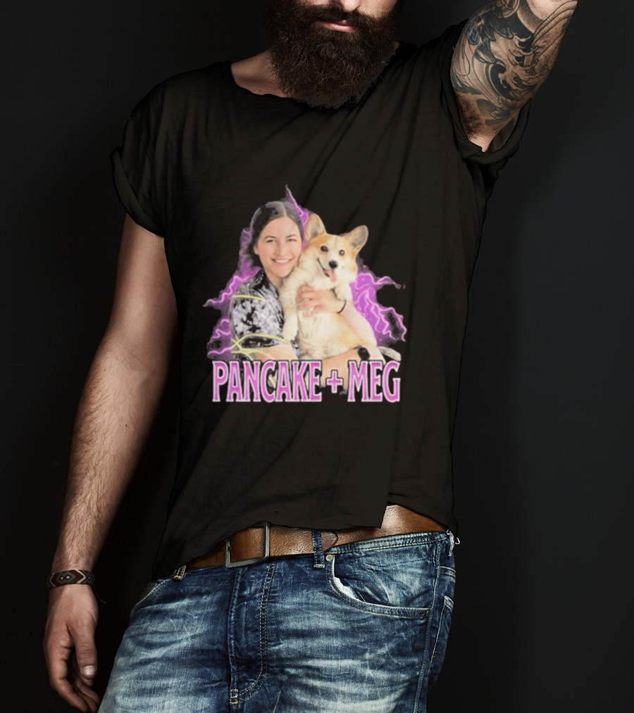 Pancake + Meg Electric Purple Corgi Hug T-Shirt