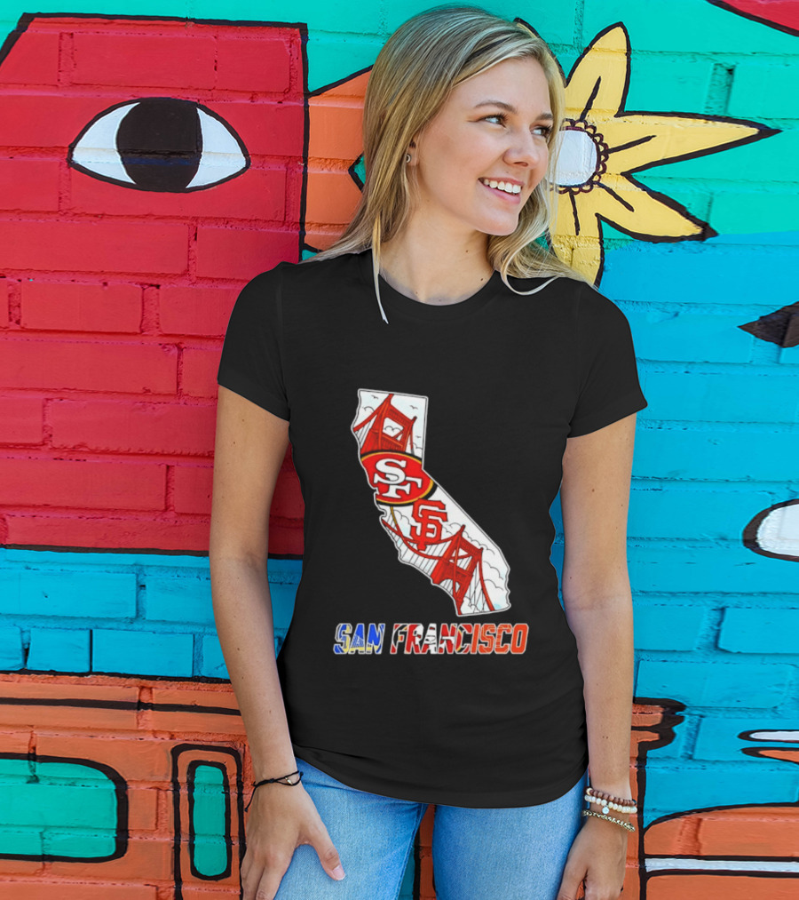 San Francisco 49ers Giants California Map T-Shirt