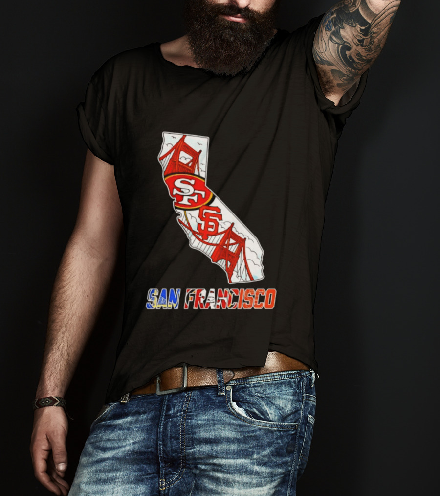 San Francisco 49ers Giants California Map T-Shirt