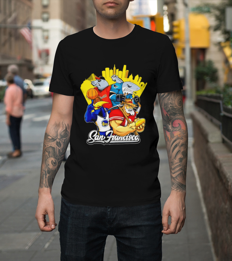 San Francisco Giants Warriors 49ers Sharks Skyline T-Shirt