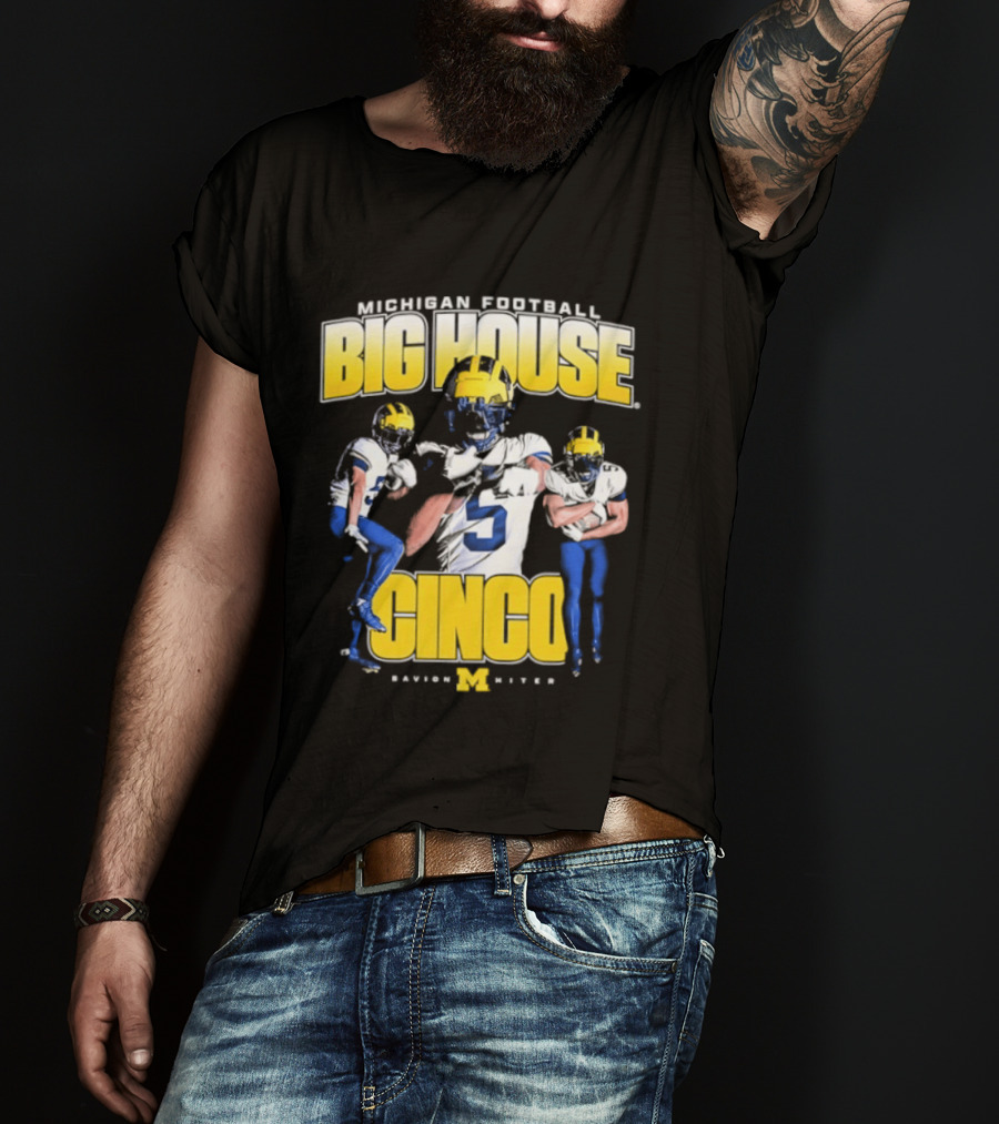 Michigan Wolverines Football Big House Cinco Savion Hiter T-Shirt