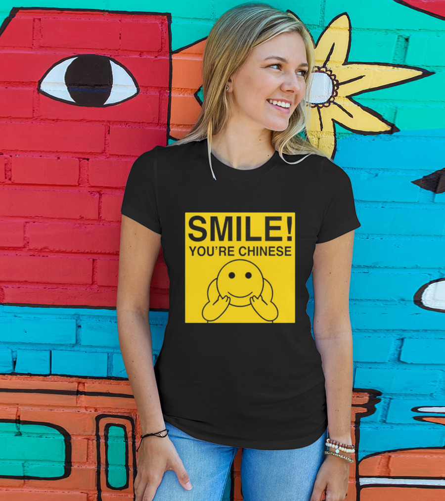 SMILE You're Chinese Sticker Emoticon Sign Yellow T-Shirt