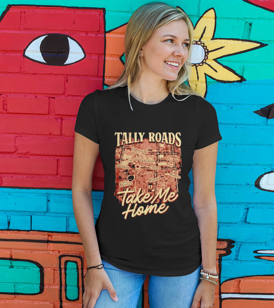 Tally Roads Map Take Me Home Tennessee Pensacola Stadium Monroe T-Shirt