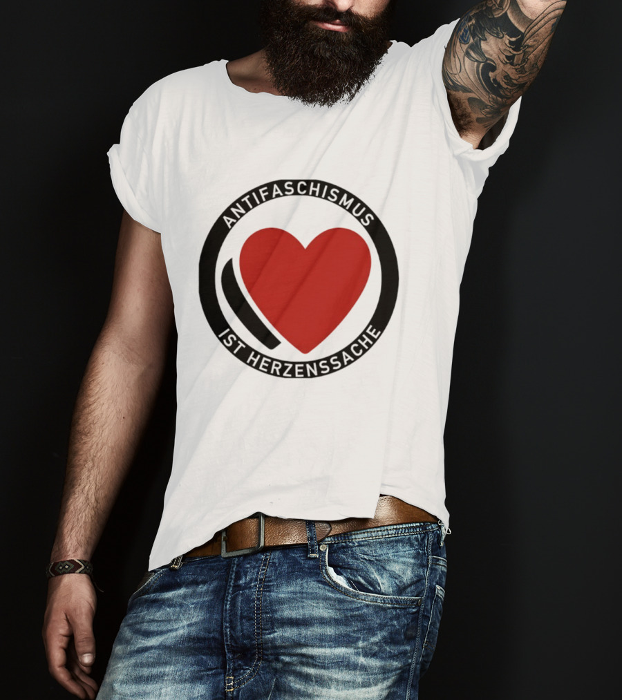 Antifaschismus Ist Herzenssache Symbol Rotes Herz Antifa T-Shirt