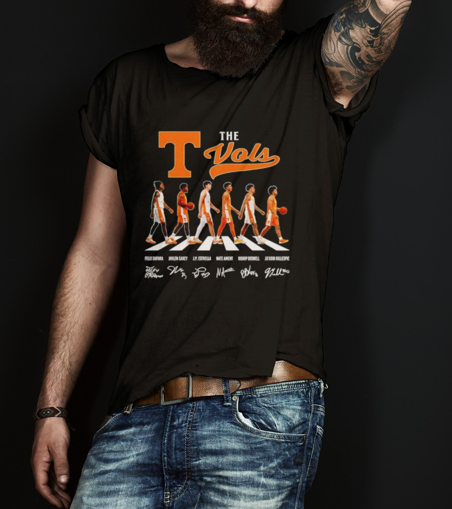 The Vols Tennessee Volunteers Basketball 2026 Abbey Road Signatures Player T-Shirt