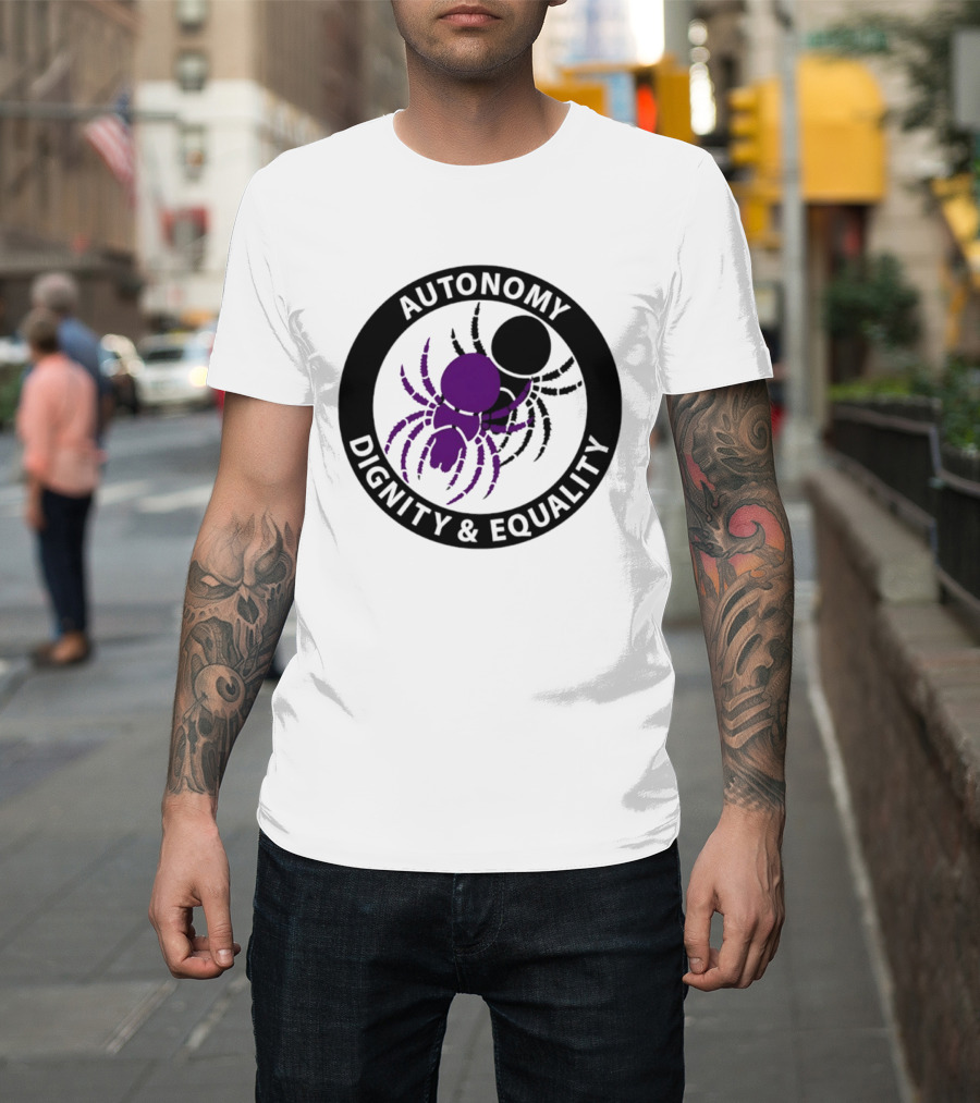 Autonomy Dignity Equality Purple Spider Emblem Social Justice T-Shirt