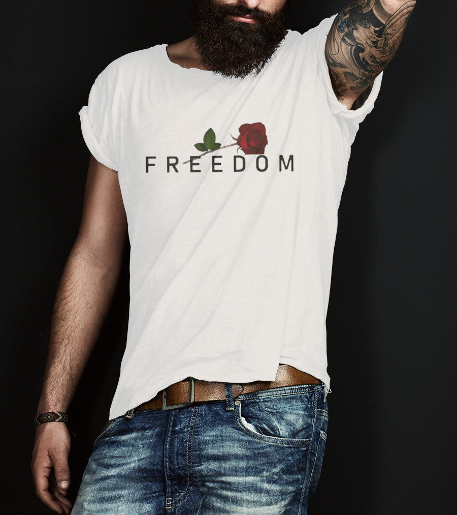 Freedom Red Rose Flower Charlie Kirk T-Shirt