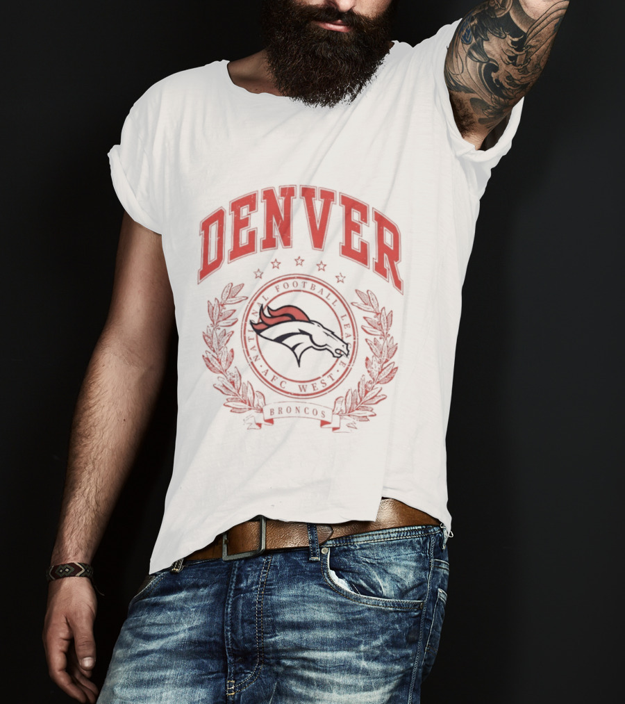 Denver Broncos AFC West National Football League Team Crest T-Shirt