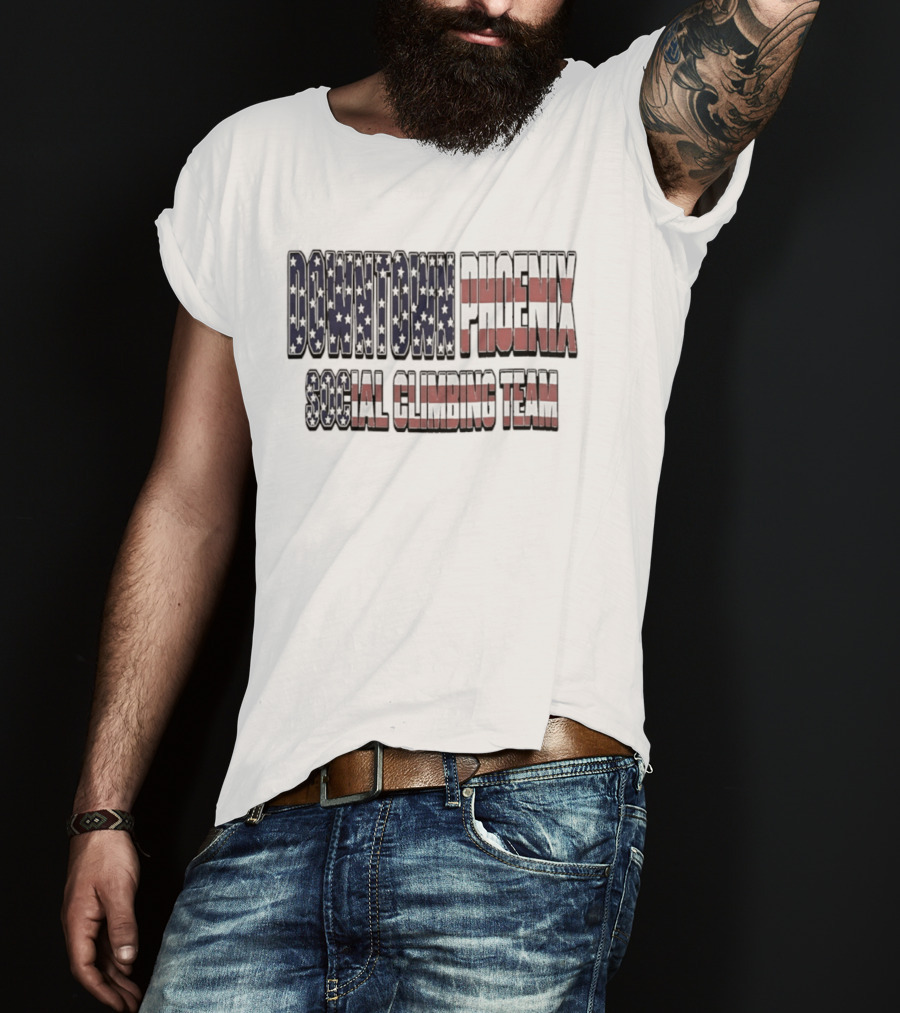 Downtown Phoenix Social Climbing Team American Flag T-Shirt