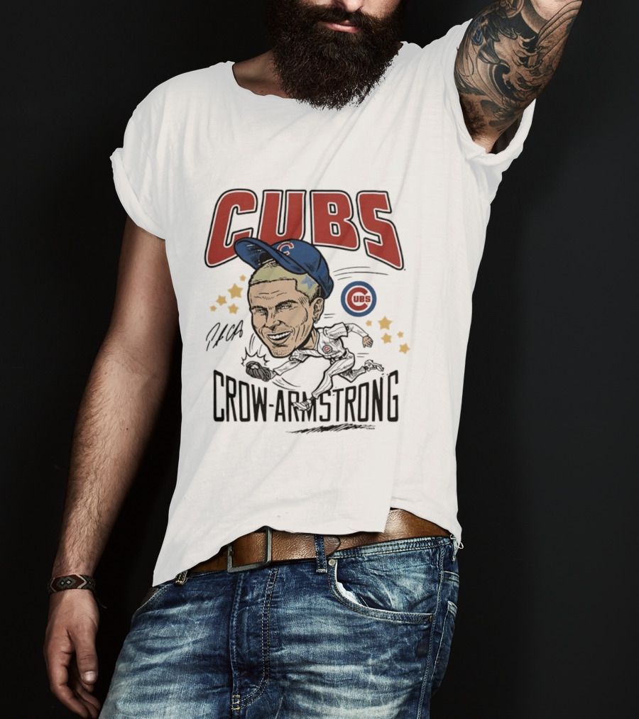 Cubs Pete Crow Armstrong Caricature MLB Player T-Shirt