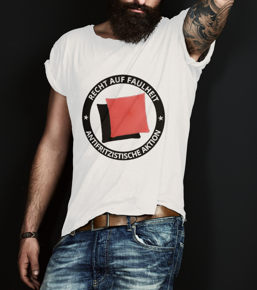 Recht Auf Faulheit Antifritzistische Aktion Rotes Kissen T-Shirt