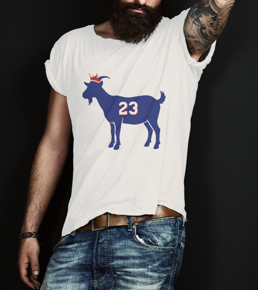 LeGOAT 23 Philadelphia Basketball Crowned Goat T-Shirt