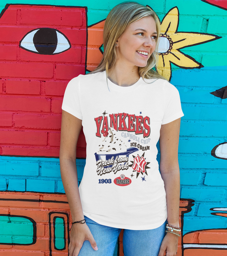 Yankees Cannoli Chip Ice Cream Fresh From New York Since 1903 T-Shirt