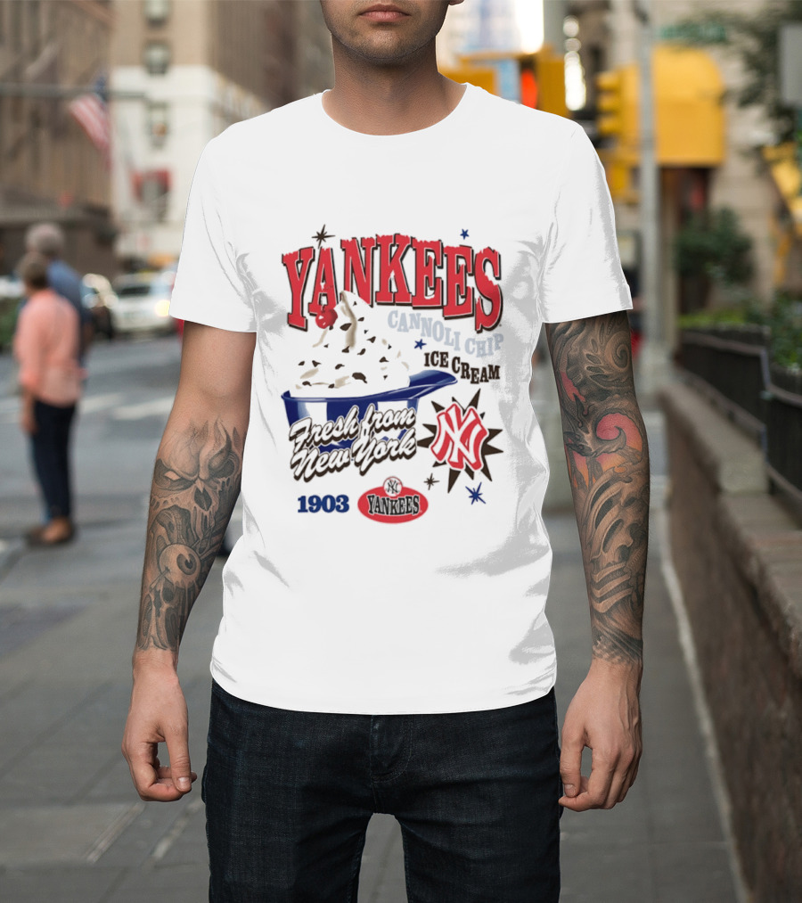 Yankees Cannoli Chip Ice Cream Fresh From New York Since 1903 T-Shirt