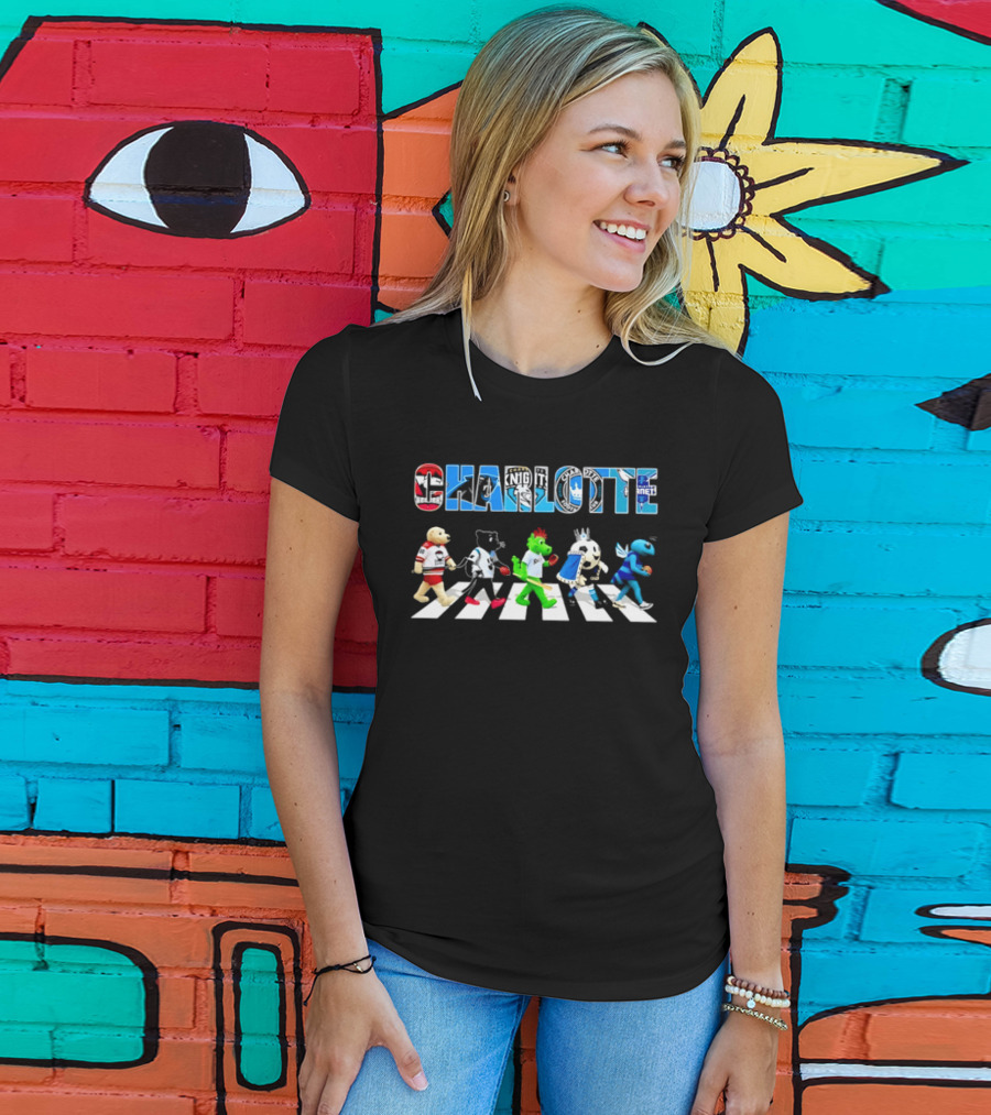2026 Charlotte Sports Team Mascots Abbey Road Bowling Pin Parade T-Shirt