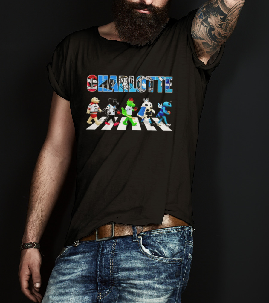 2026 Charlotte Sports Team Mascots Abbey Road Bowling Pin Parade T-Shirt
