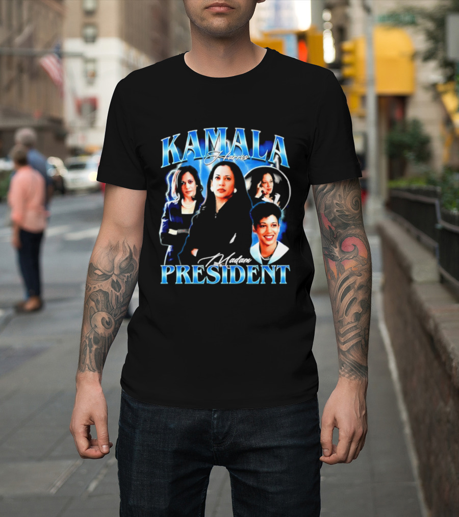 Kamala Harris Madam President Democratic Party Collage T-Shirt
