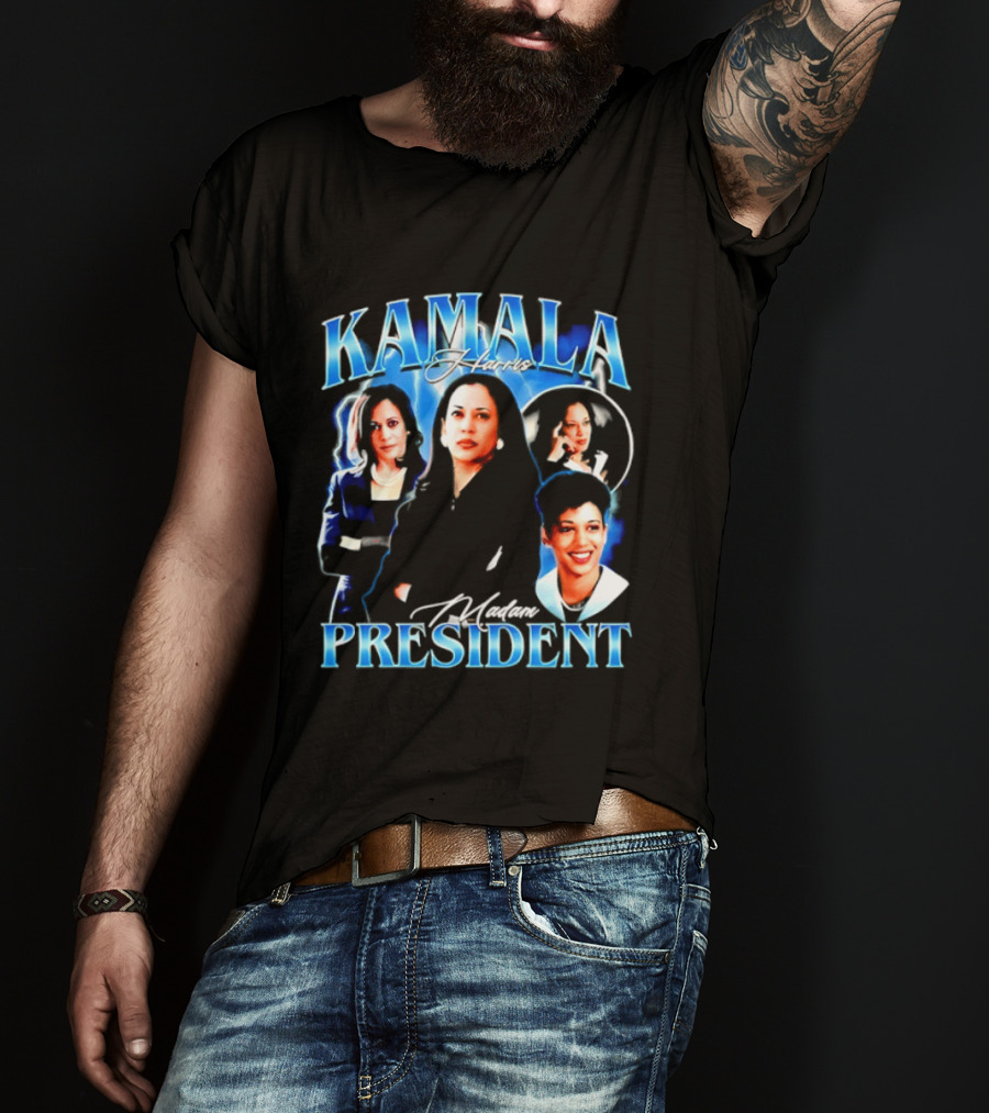 Kamala Harris Madam President Democratic Party Collage T-Shirt