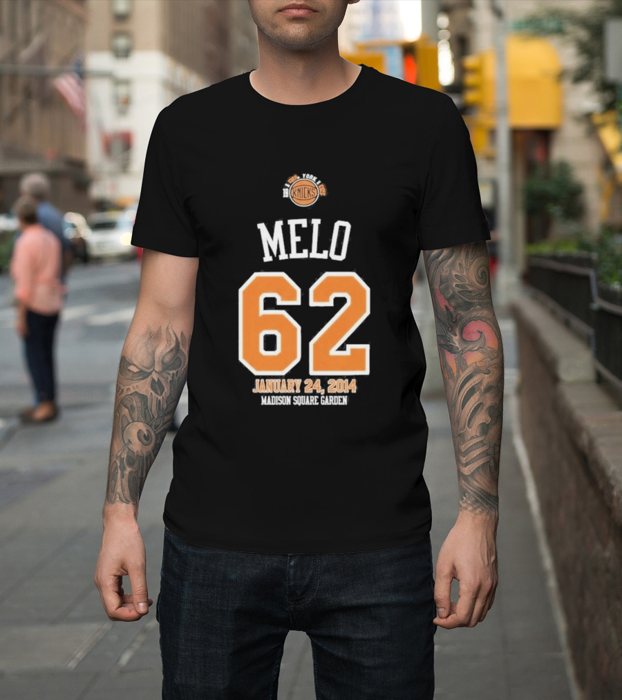 Melo 62 Knicks January 24 2014 Madison Square Garden T-Shirt