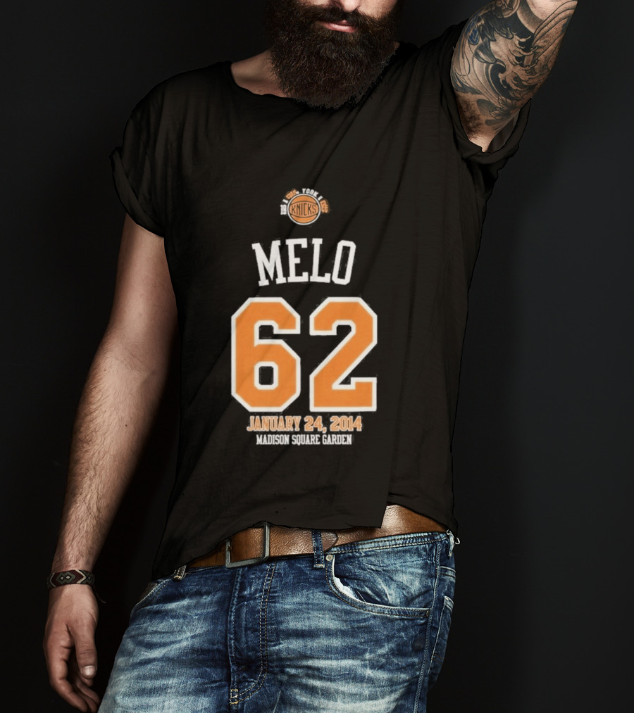 Melo 62 Knicks January 24 2014 Madison Square Garden T-Shirt