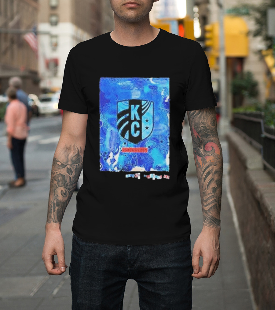 Kansas City Current KC Peace Freedom Blue T-Shirt