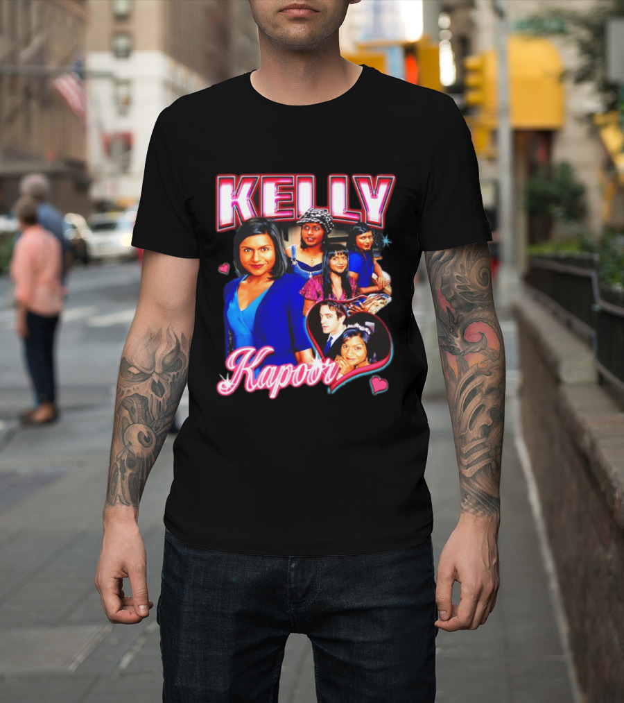 Kelly Kapoor 90s Bootleg Style With Hearts And Character Collage T-Shirt