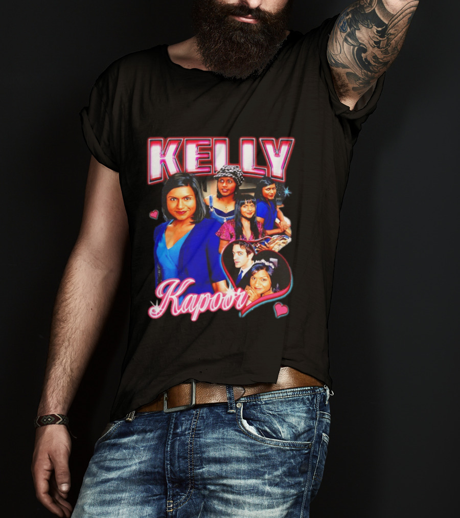 Kelly Kapoor 90s Bootleg Style With Hearts And Character Collage T-Shirt