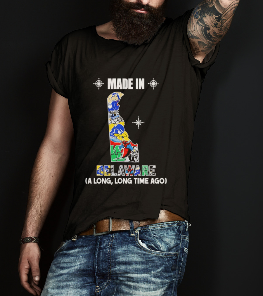 Made In Delaware A Long Long Time Ago State Map With Colorful T-Shirt