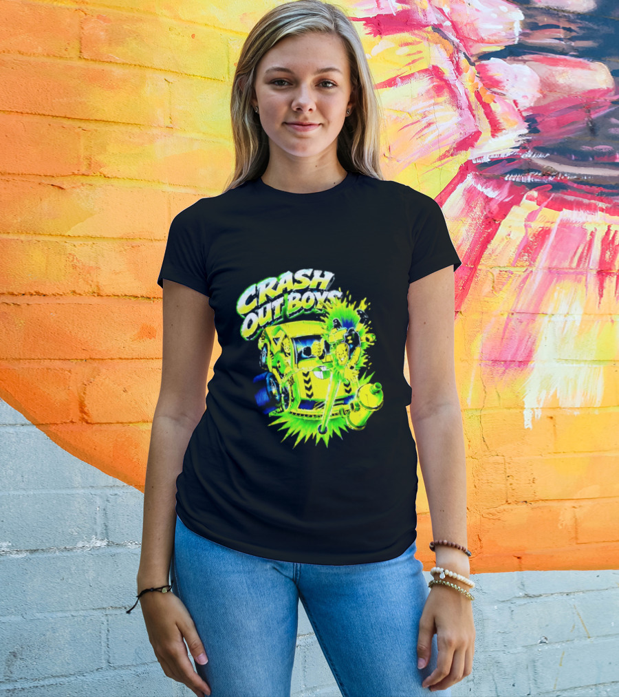 Crash Out Boys Neon Green Punk Streetwear Sludge T-Shirt