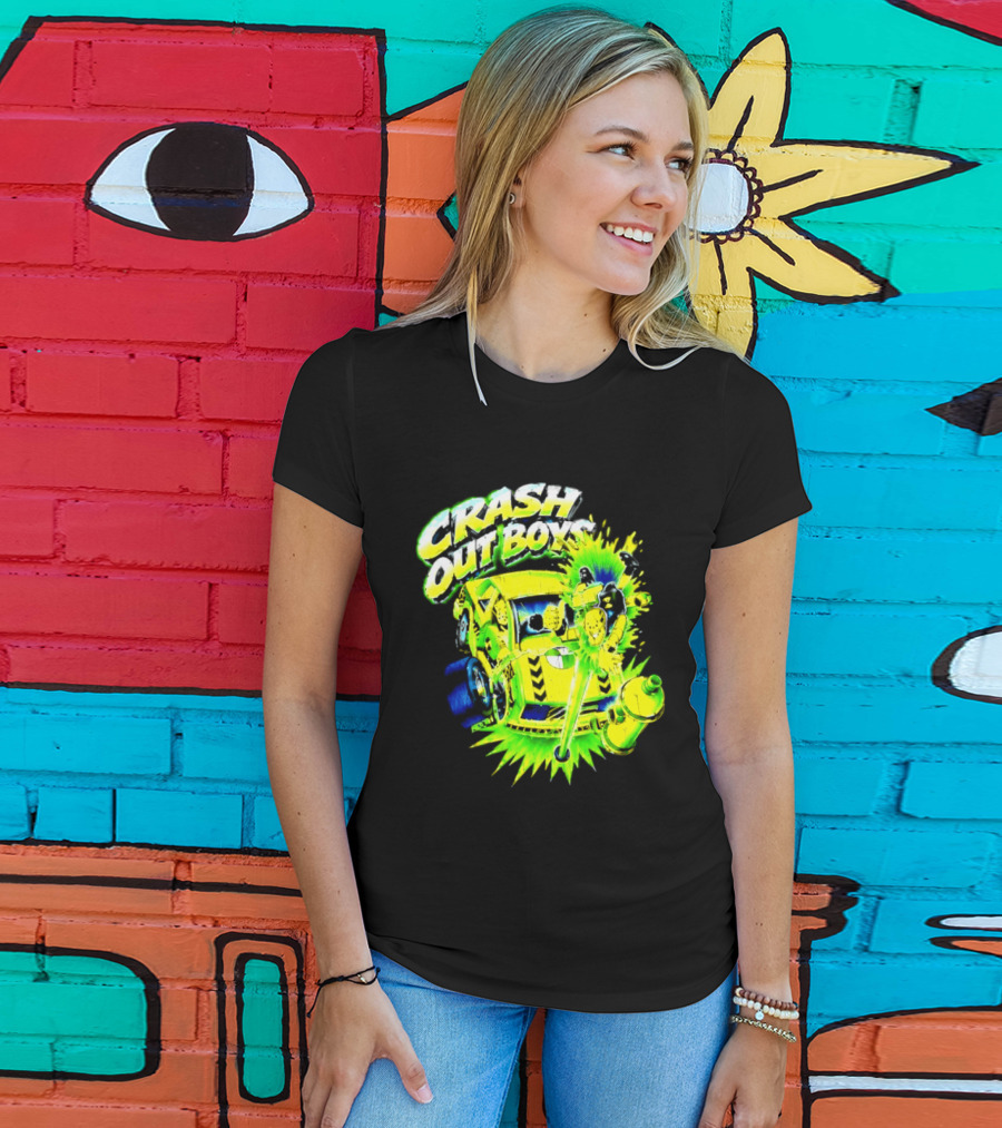 Crash Out Boys Neon Green Punk Streetwear Sludge T-Shirt