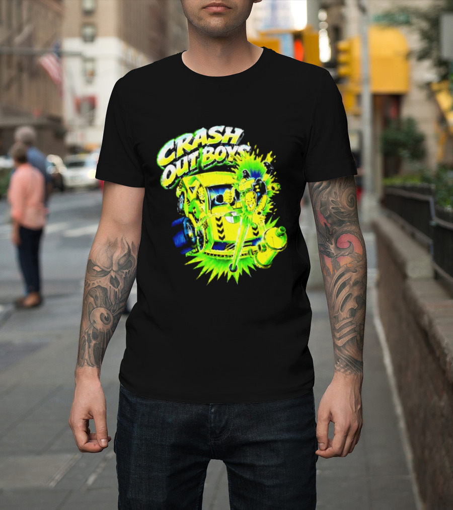 Crash Out Boys Neon Green Punk Streetwear Sludge T-Shirt