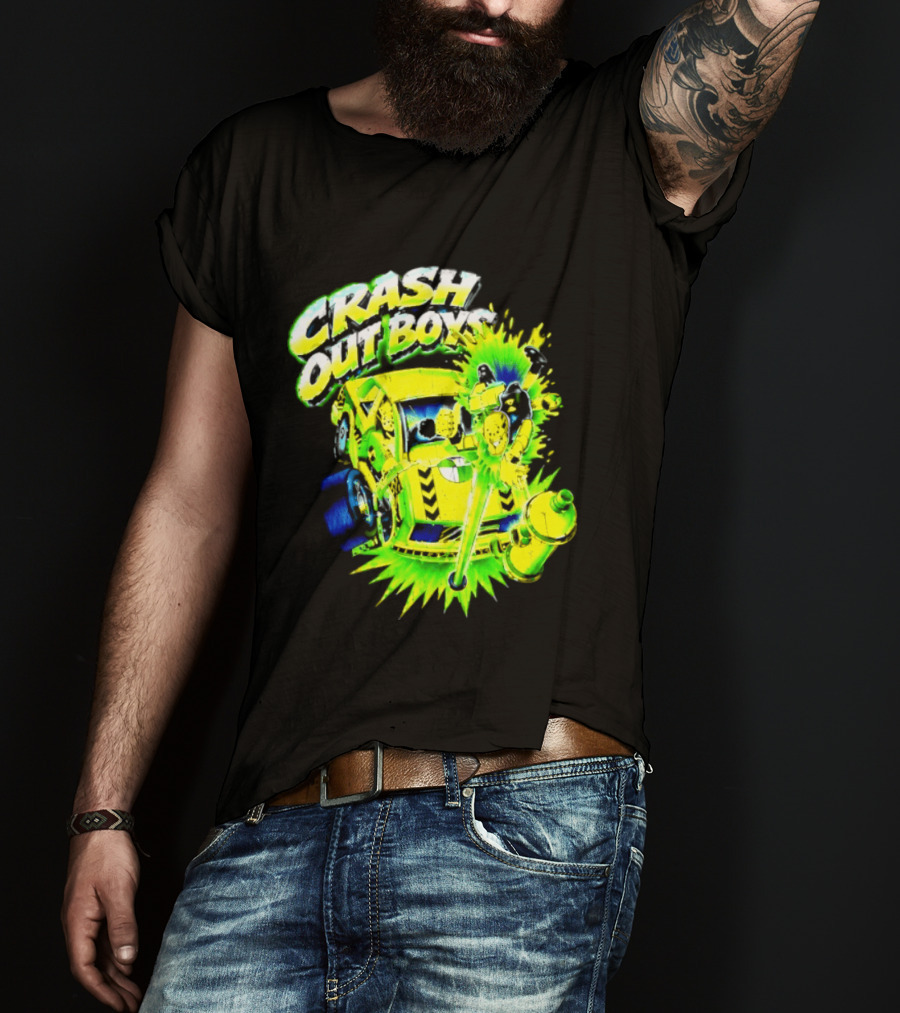 Crash Out Boys Neon Green Punk Streetwear Sludge T-Shirt