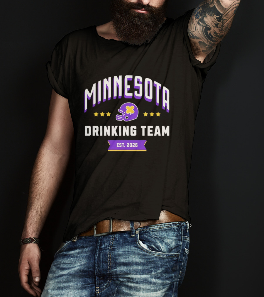 Minnesota Drinking Team Est 2026 Football Helmet Party Fun T-Shirt