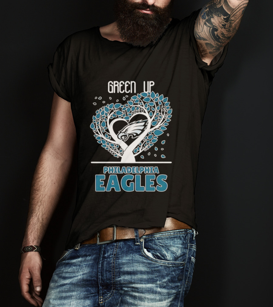 Philadelphia Eagles Green Up Heart Tree 2026 T-Shirt