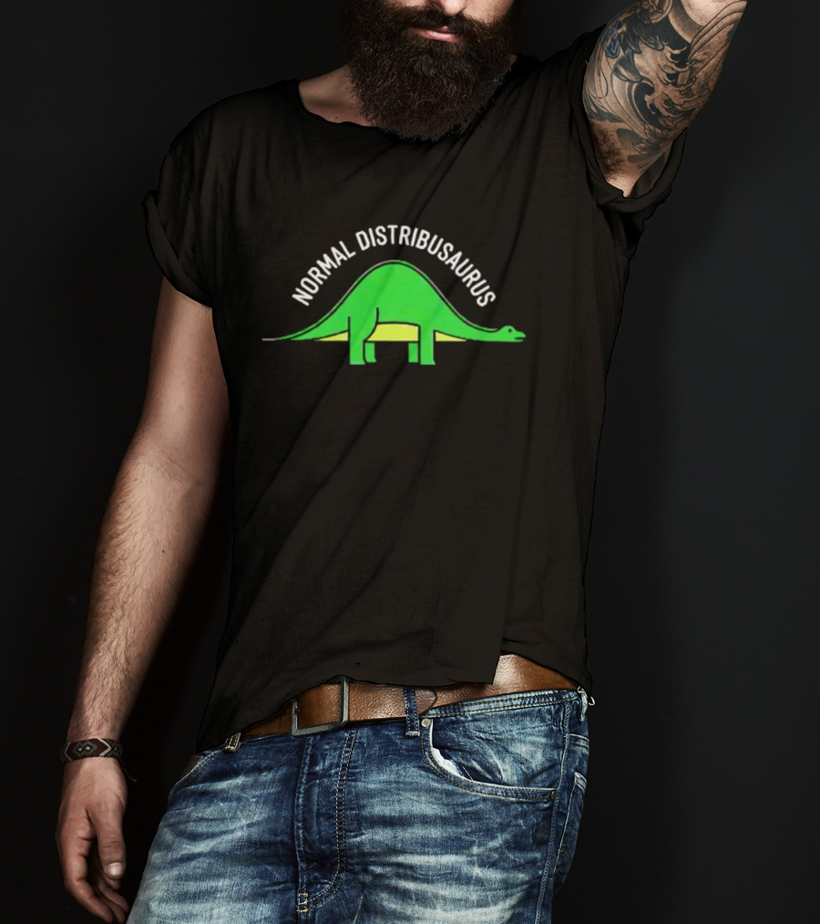 Normal Distribusaurus Dinosaur Statistics T-Shirt