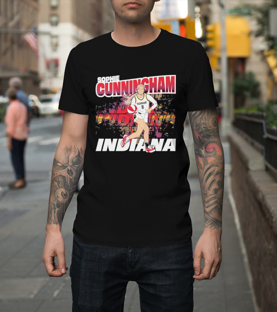 Sophie Cunningham Indiana Fever Basketball WNBA Athlete Action T-Shirt