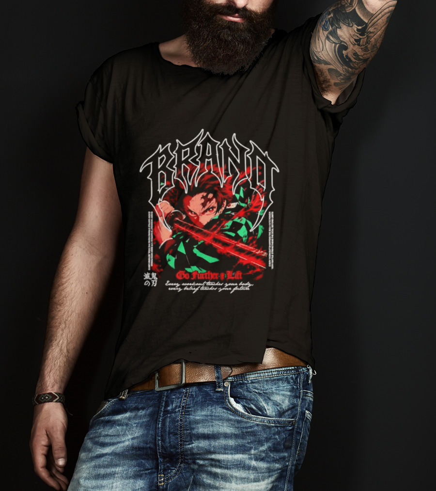Tanjiro Kamado Demon Slayer Go Further And Lift Anime Manga Heroic Journey T-Shirt